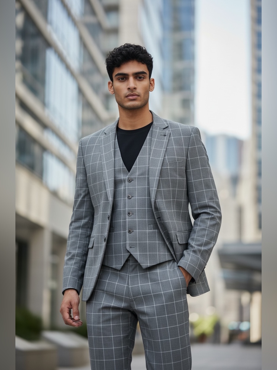 Nwt - Men's 3 Piece Suit Jacket-42r/Pant-42r